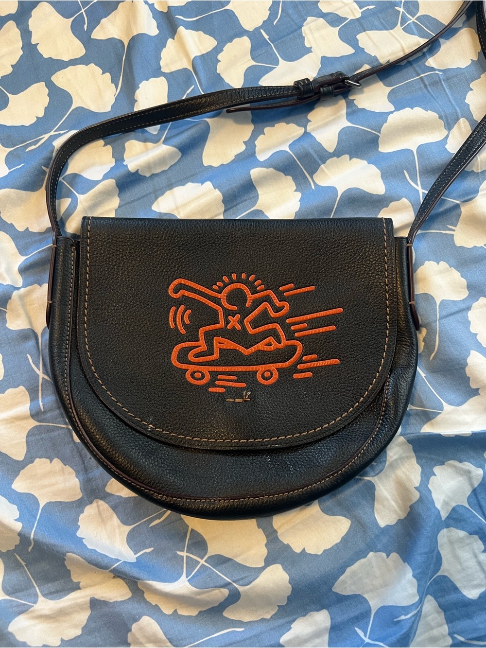 Coach keith haring Black Leather Crossbody Bag